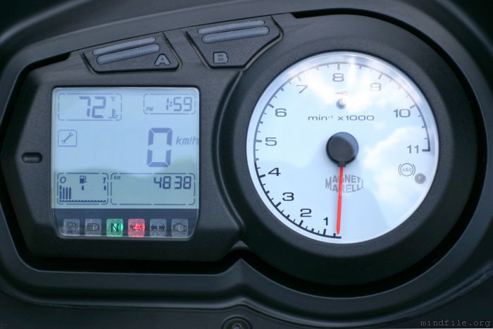 Die Instrumente der Ducati ST3s ABS